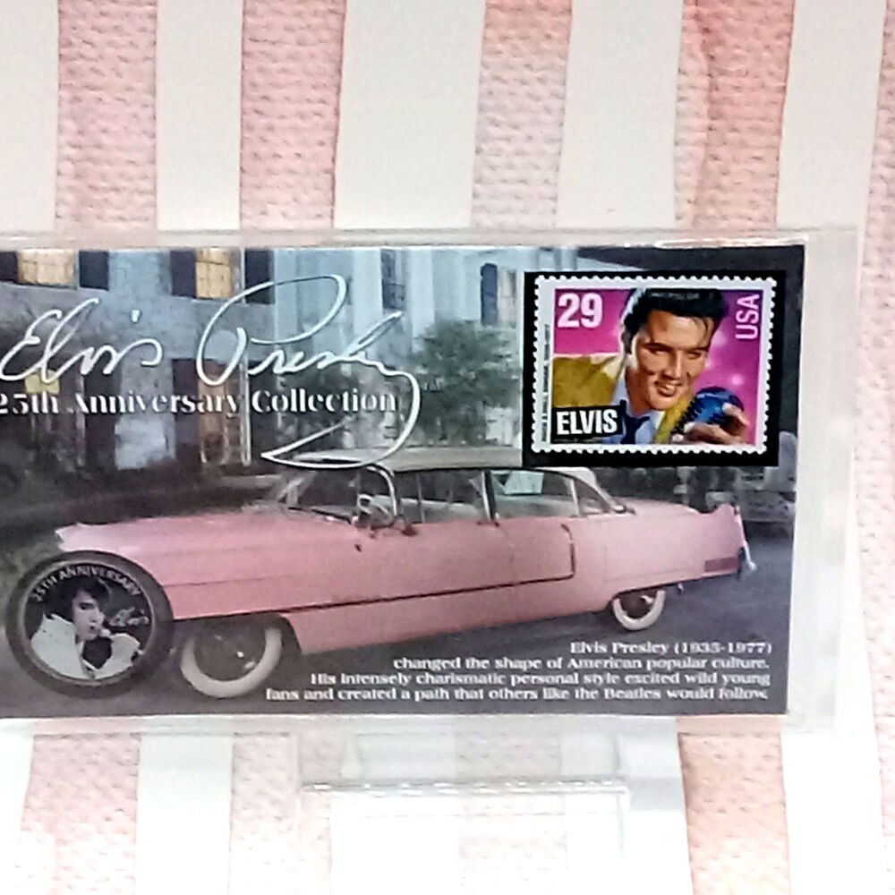 Elvis Coin & Stamp Set 25th Anniversary collection Postal Commemorative Cadillac